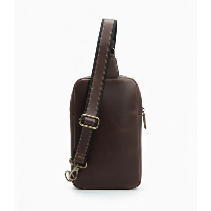 Choco Leather Sling Crossbody Bag