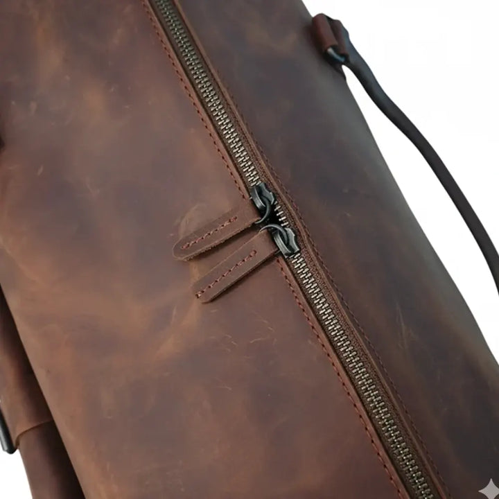 Dark Brown Leather Duffel Bag Handmade Men’s Travel Bag