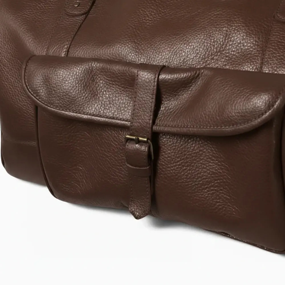 Leather Duffel Weekender Travel Bag