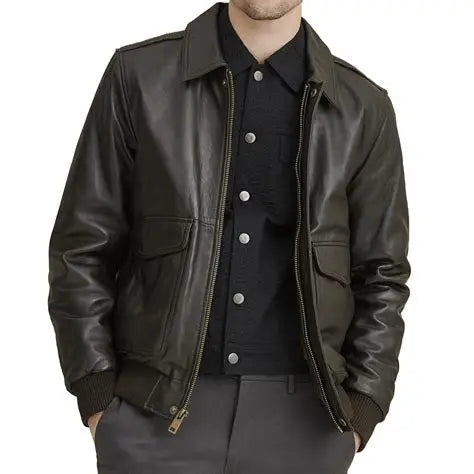 Check Leather Jacket