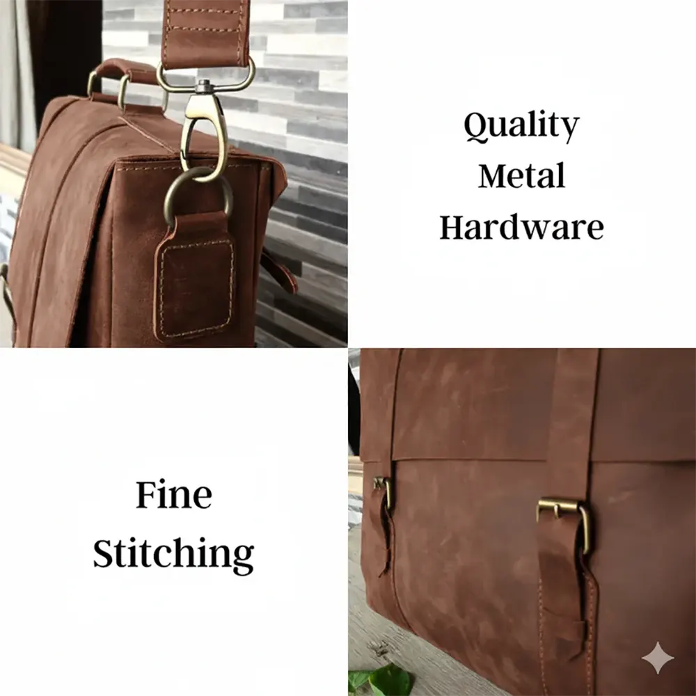 Leather Laptop Messenger Bag